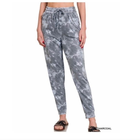 🧡6/$25🧡CHARCOAL GRAY TIE DYE JOGGERS-NEW - Picture 2 of 5